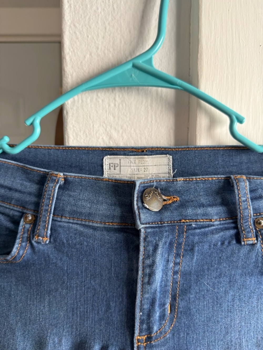 Free People Medium Blue High-Rise Denim Jeans